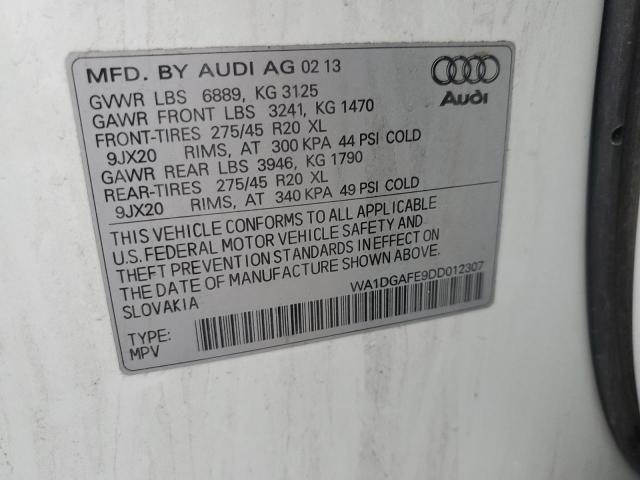 WA1DGAFE9DD012307 - 2013 AUDI Q7 PRESTIGE 白色 照片 13
