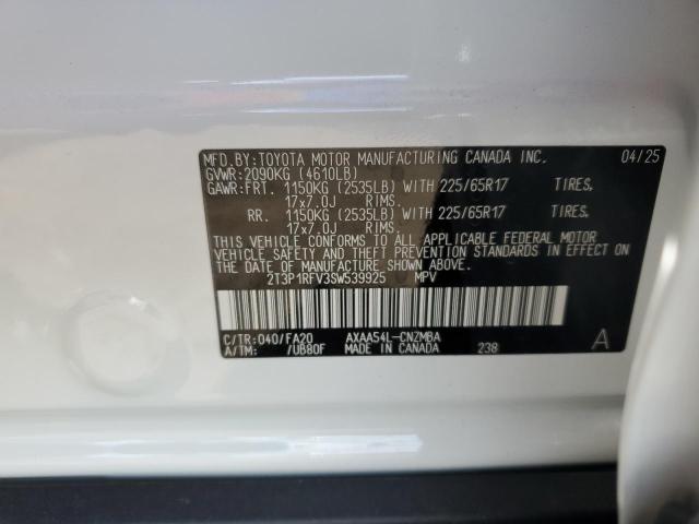 2T3P1RFV3SW539925 - 2025 TOYOTA RAV4 XLE 白色 照片 12