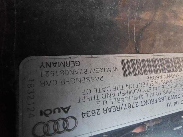 WAUKGAFB7AN081521 - 2010 AUDI A6 PRESTIGE შავი ფოტო 10