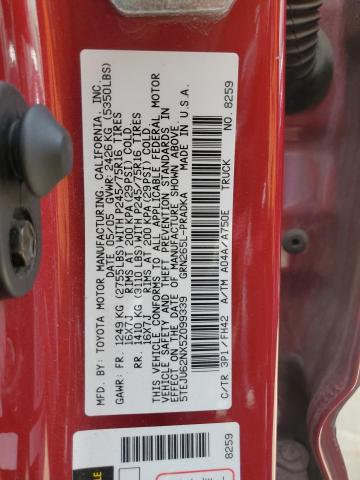 5TEJU62NX5Z099339 - 2005 TOYOTA TACOMA DOUBLE CAB PRERUNNER RED photo 13