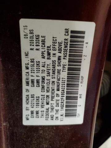 1HGCR2F69GA025527 - 2016 HONDA ACCORD SPORT Марун фото 12