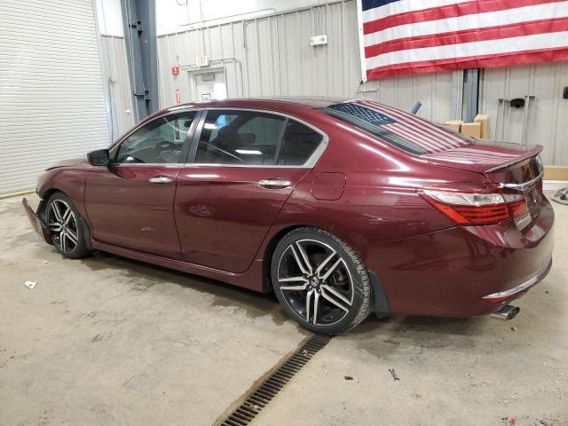1HGCR2F69GA025527 - 2016 HONDA ACCORD SPORT Марун фото 2