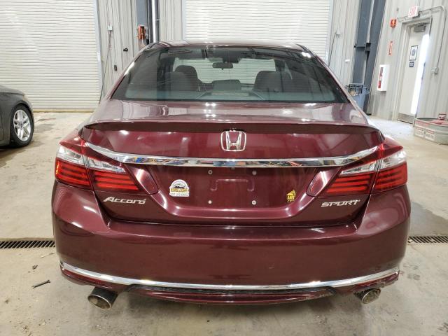 1HGCR2F69GA025527 - 2016 HONDA ACCORD SPORT Марун фото 6