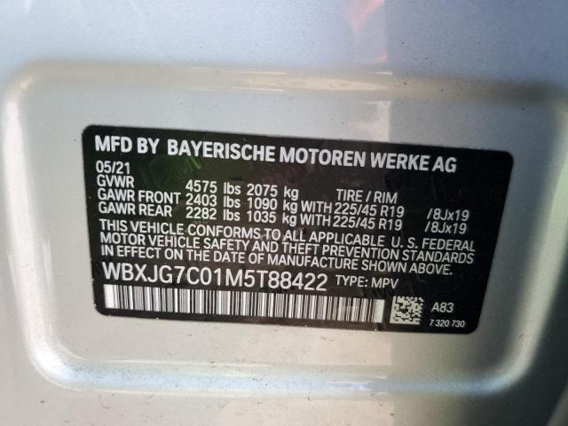 WBXJG7C01M5T88422 - 2021 BMW X1 SDRIVE28I SILVER photo 14
