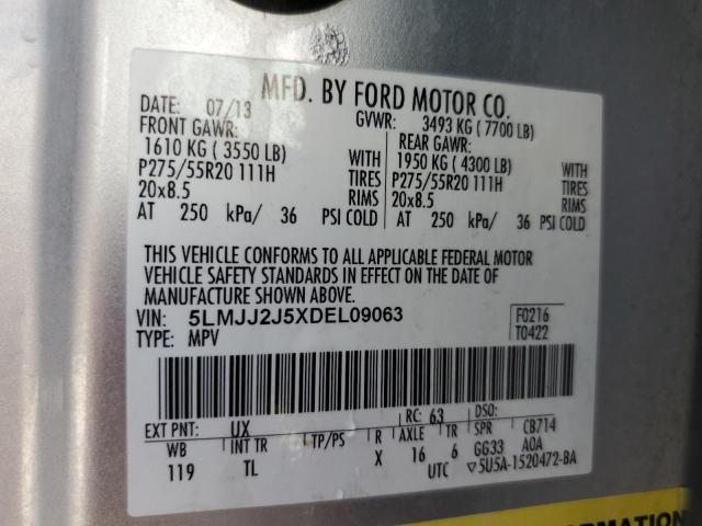 5LMJJ2J5XDEL09063 - 2013 LINCOLN NAVIGATOR ვერცხლისფერი ფოტო 13