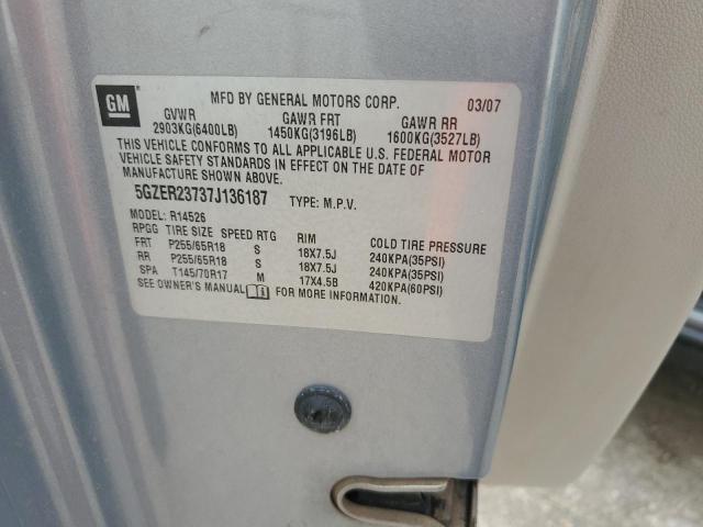 5GZER23737J136187 - 2007 SATURN OUTLOOK XR ლურჯი ფოტო 13