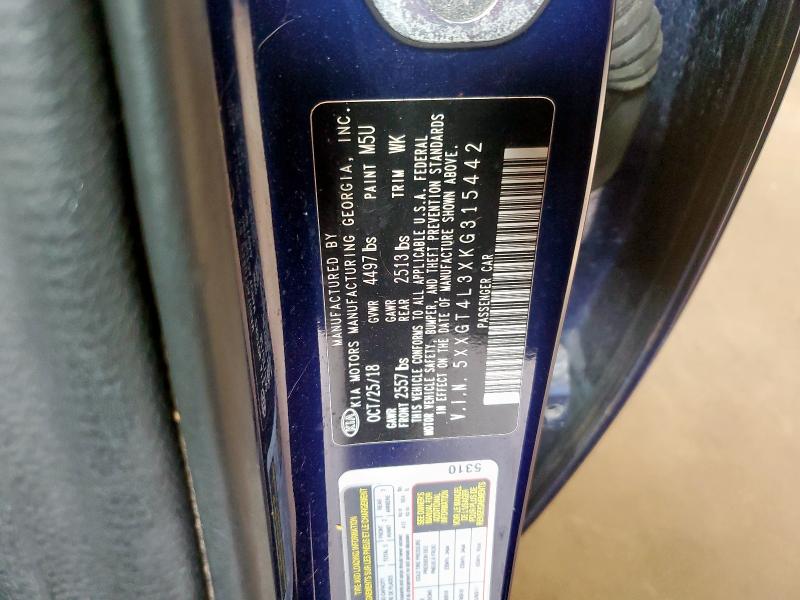 5XXGT4L3XKG315442 - 2019 KIA OPTIMA LX 蓝色 照片 12