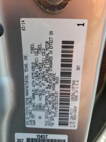 5TFUY5F13EX378187 - 2014 TOYOTA TUNDRA DOUBLE CAB SR/SR5 SILVER photo 12