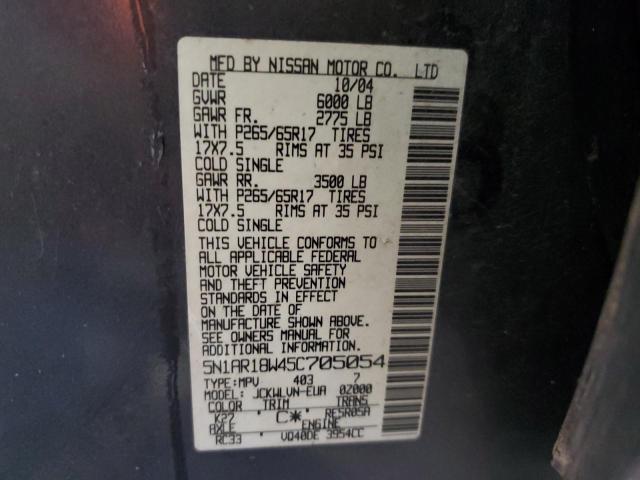5N1AR18W45C705054 - 2005 NISSAN PATHFINDER LE 灰色 照片 13