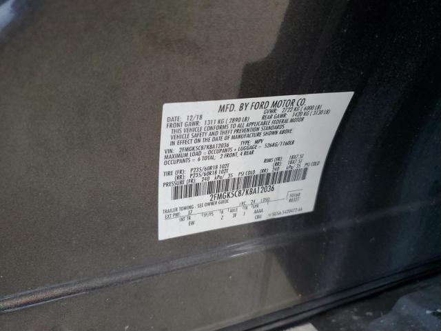 2FMGK5C87KBA12036 - 2019 FORD FLEX SEL BLUE photo 14