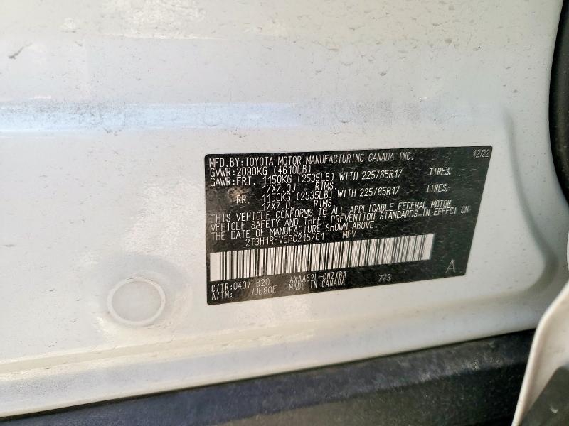 2T3H1RFV5PC215761 - 2023 TOYOTA RAV4 LE 白色 照片 13