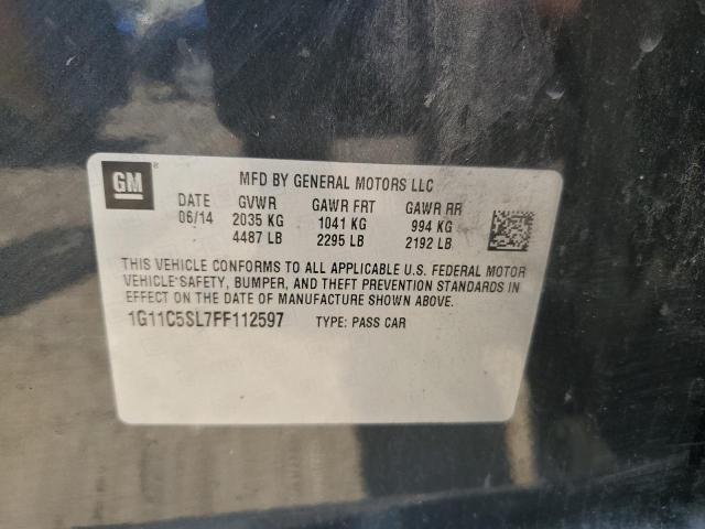 1G11C5SL7FF112597 - 2015 CHEVROLET MALIBU 1LT CHARCOAL photo 12