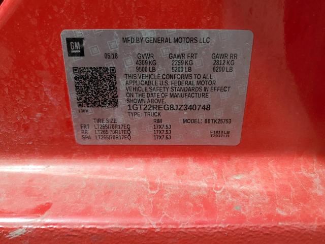 1GT22REG8JZ340748 - 2018 GMC SIERRA K2500 HEAVY DUTY RED photo 12