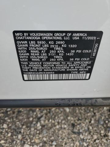 1V2BR2CA4RC538659 - 2024 VOLKSWAGEN ATLAS SEL 白色 照片 13