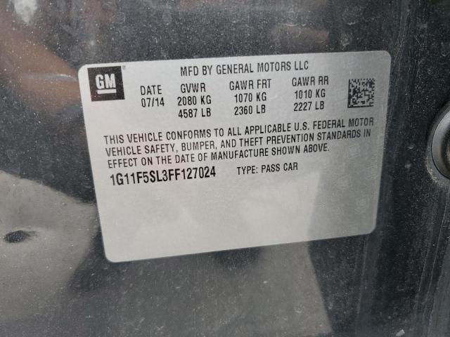 1G11F5SL3FF127024 - 2015 CHEVROLET MALIBU LTZ CHARCOAL photo 12