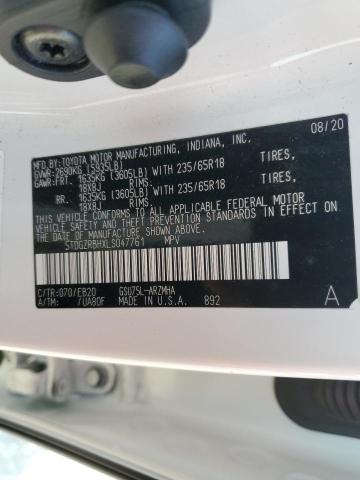 5TDGZRBHXLS047761 - 2020 TOYOTA HIGHLANDER XLE Սպիտակ լուսանկար 13