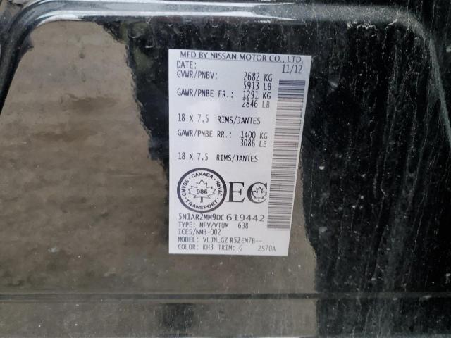 5N1AR2MM9DC619442 - 2013 NISSAN PATHFINDER S 黑色 照片 13