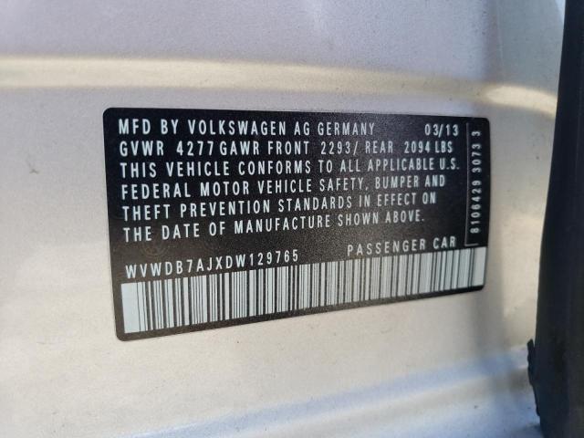 WVWDB7AJXDW129765 - 2013 VOLKSWAGEN GOLF ვერცხლისფერი ფოტო 12