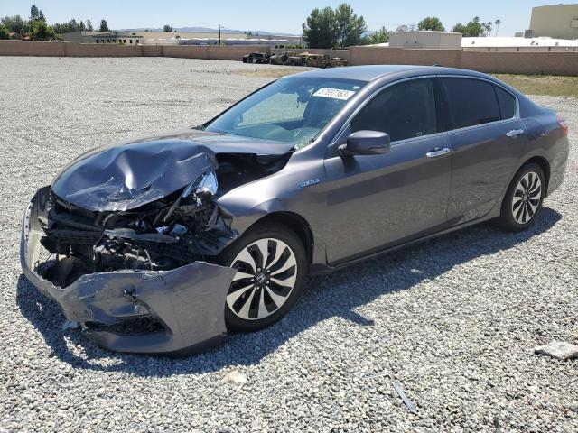 JHMCR6F30HC013394 - 2017 HONDA ACCORD HYBRID GRAY photo 1