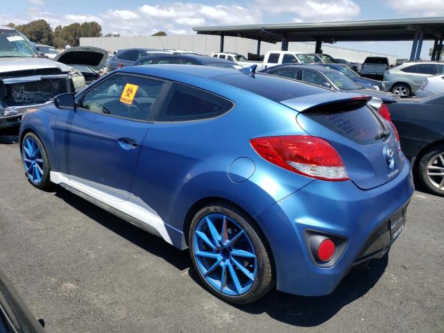 KMHTC6AE6GU265019 - 2016 HYUNDAI VELOSTER TURBO BLUE photo 2