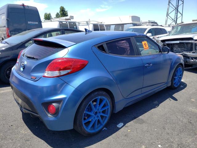 KMHTC6AE6GU265019 - 2016 HYUNDAI VELOSTER TURBO BLUE photo 3