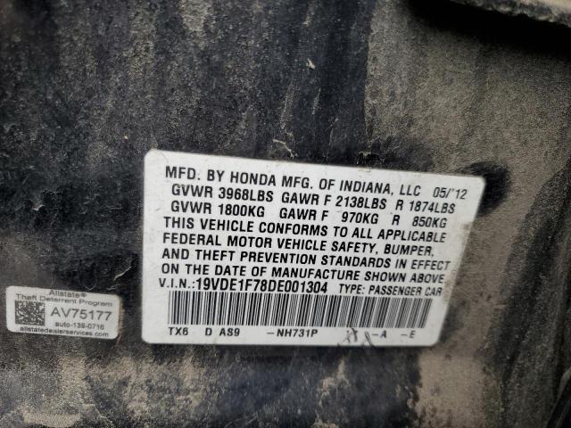 19VDE1F78DE001304 - 2013 ACURA ILX 20 TECH BLACK photo 12