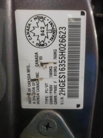 2HGES16355H026623 - 2005 HONDA CIVIC DX VP Boz foto 13