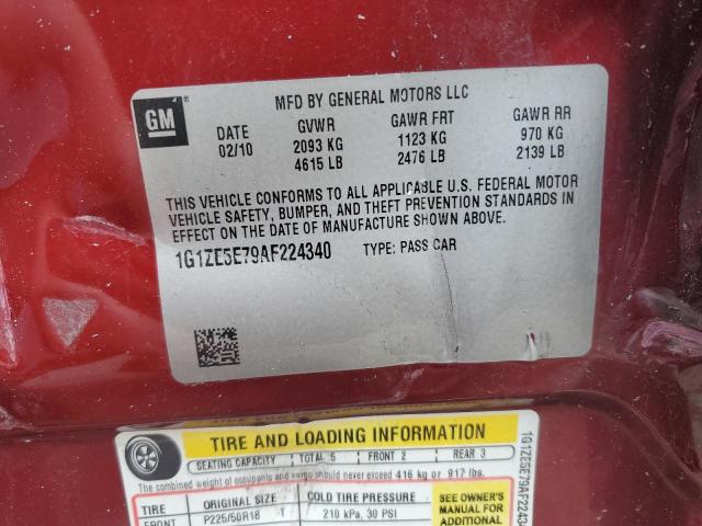 1G1ZE5E79AF224340 - 2010 CHEVROLET MALIBU LTZ მუქწითელი ფოტო 12