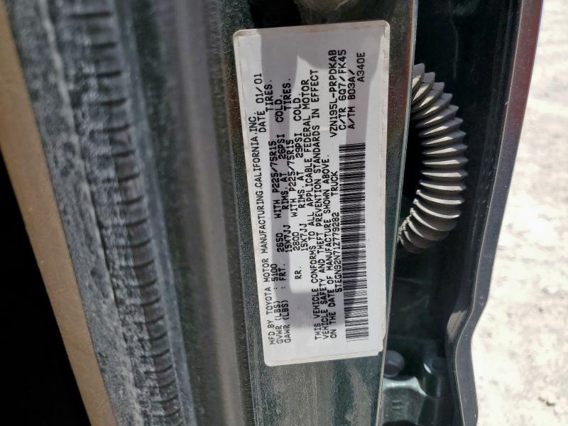 5TEGN92N71Z779282 - 2001 TOYOTA TACOMA DOUBLE CAB PRERUNNER GREEN photo 13