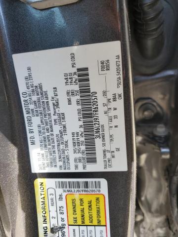 3LN6L2J97FR620570 - 2015 LINCOLN MKZ CHARCOAL photo 12