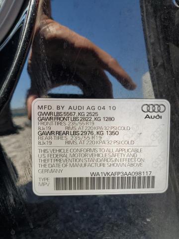 WA1VKAFP3AA098117 - 2010 AUDI Q5 PRESTIGE BLACK photo 13