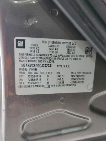 5GAKVCED1CJ242741 - 2012 BUICK ENCLAVE 灰色 照片 13