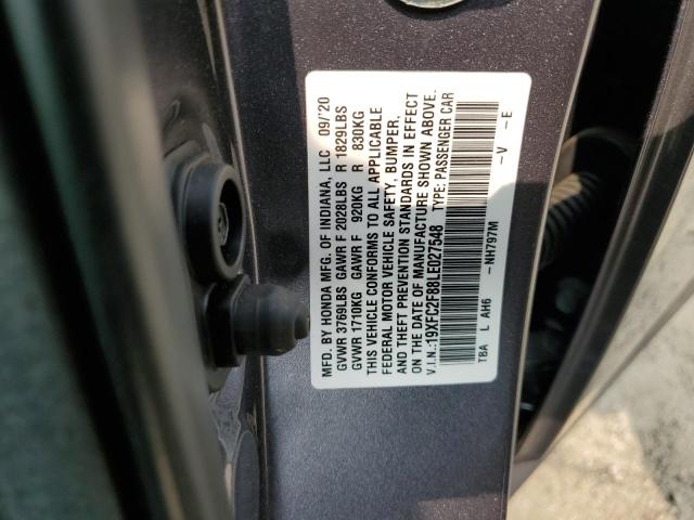 19XFC2F88LE027548 - 2020 HONDA CIVIC SPORT GRAY photo 13