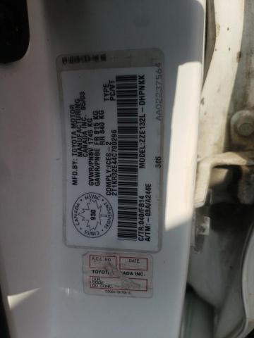 2T1KR32E44C780296 - 2004 TOYOTA COROLLA MA XR WHITE photo 13