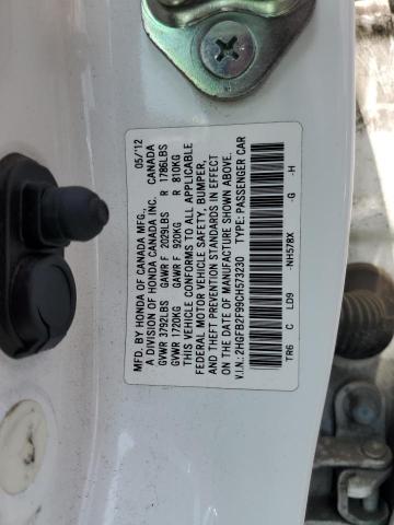 2HGFB2F99CH573230 - 2012 HONDA CIVIC EXL 白色 照片 13
