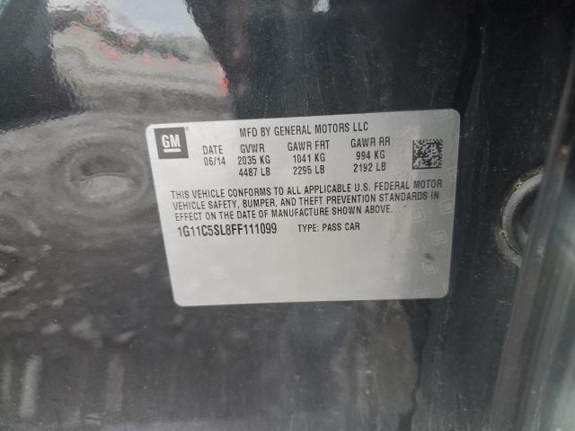 1G11C5SL8FF111099 - 2015 CHEVROLET MALIBU 1LT BLACK photo 12