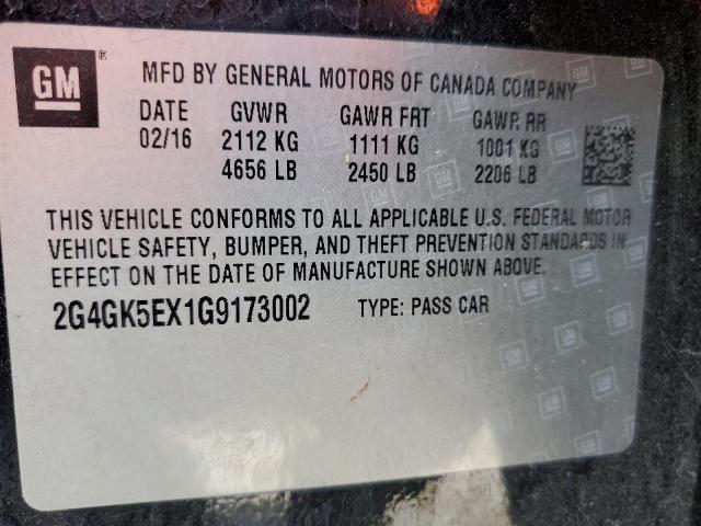 2G4GK5EX1G9173002 - 2016 BUICK REGAL 黑色 照片 12