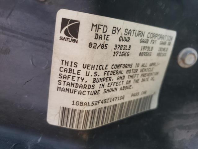 1G8AL52F45Z147168 - 2005 SATURN ION LEVEL 3 CHARCOAL photo 12