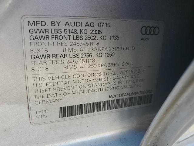 WA1UFAFL6GA005032 - 2016 AUDI A4 ALLROAD PREMIUM PLUS SILVER photo 12