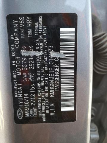 KMHGN4JE1FU014973 - 2015 HYUNDAI GENESIS 3.8L GRAY photo 13