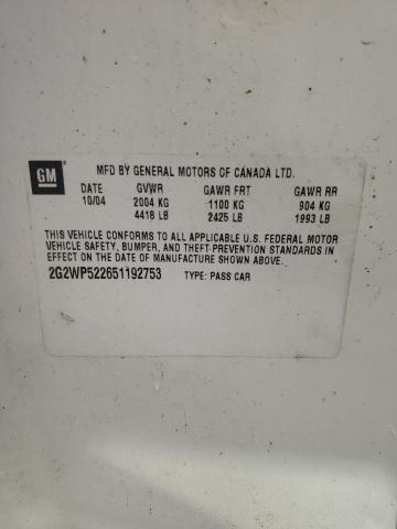 2G2WP522651192753 - 2005 PONTIAC GRAND PRIX 白色 照片 12