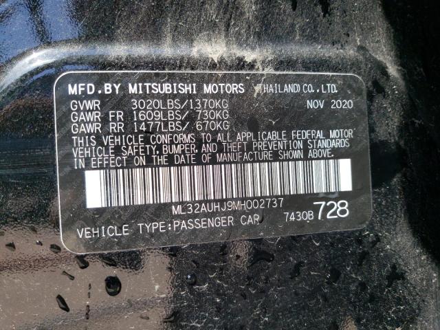 ML32AUHJ9MH002737 - 2021 MITSUBISHI MIRAGE ES BLACK photo 12