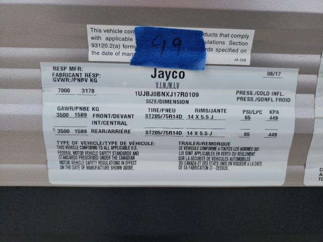 1UJBJ0BNXJ17R0109 - 2018 JAYC JAYFLIGHT TWO TONE photo 10