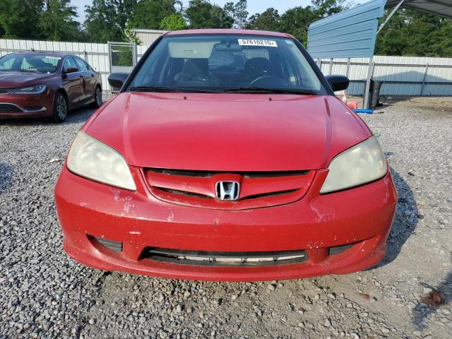 1HGES16335L011475 - 2005 HONDA CIVIC DX VP RED photo 5