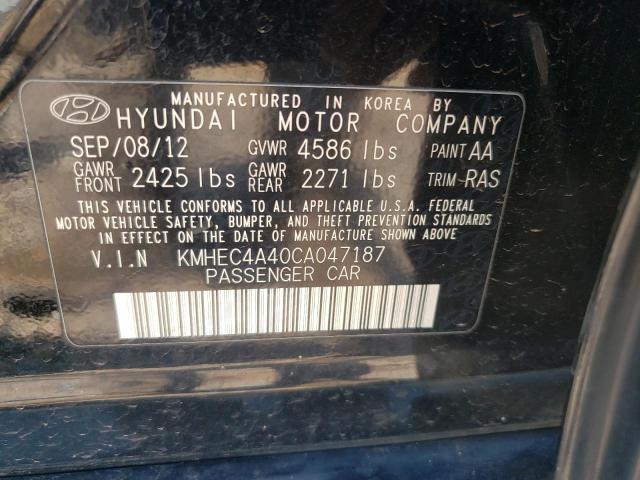 KMHEC4A40CA047187 - 2012 HYUNDAI SONATA HYBRID BLACK photo 12