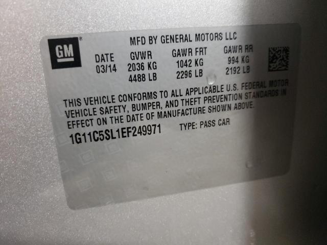 1G11C5SL1EF249971 - 2014 CHEVROLET MALIBU 1LT 银色 照片 13