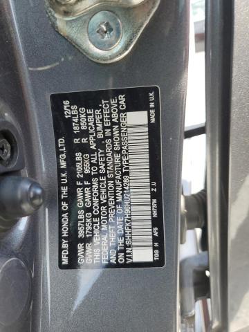 SHHFK7H96HU214289 - 2017 HONDA CIVIC SPORT TOURING GRAY photo 13