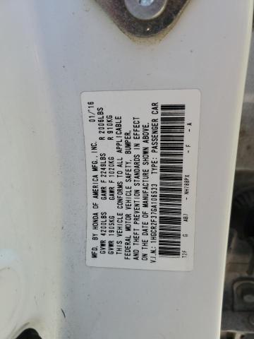 1HGCR2F37GA106533 - 2016 HONDA ACCORD LX WHITE photo 13