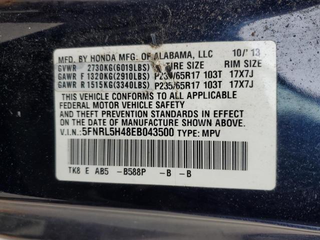 5FNRL5H48EB043500 - 2014 HONDA ODYSSEY EX Blau Foto 13