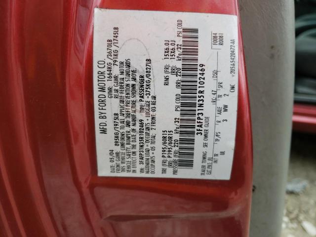 3FAFP31N35R102469 - 2005 FORD FOCUS ZX3 RED photo 12